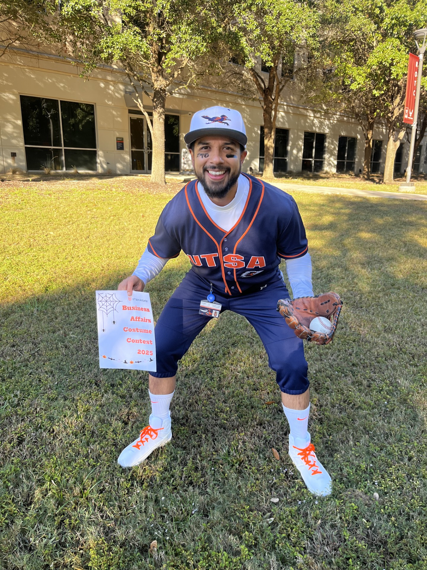 Louie Rodriguez in baseball player halloween custume